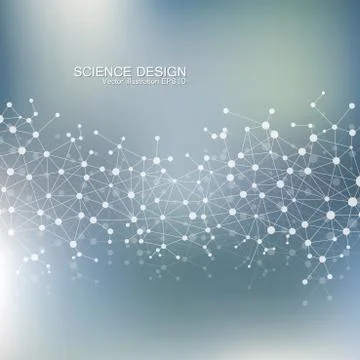 Structure molecule of DNA and neurons. Structural atom. Chemical compounds Stock Illustration