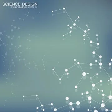 Structure molecule of DNA and neurons. Structural atom. Chemical compounds Stock Illustration