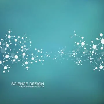 Structure molecule of DNA and neurons. Structural atom. Chemical compounds Stock Illustration