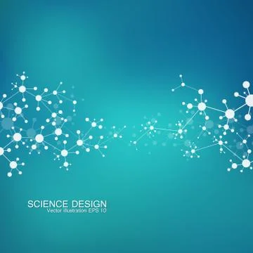 Structure molecule of DNA and neurons. Structural atom. Chemical compounds Stock Illustration