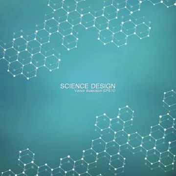 Structure molecule of DNA and neurons. Structural atom. Chemical compounds Stock Illustration