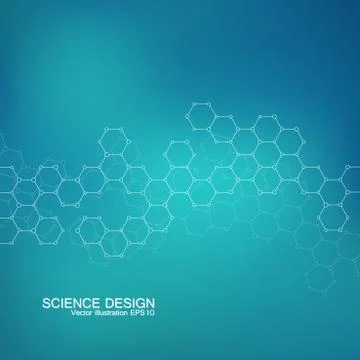 Structure molecule of DNA and neurons. Structural atom. Chemical compounds Stock Illustration