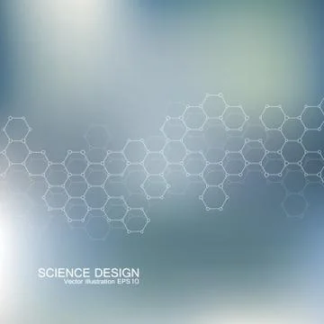 Structure molecule of DNA and neurons. Structural atom. Chemical compounds Stock Illustration