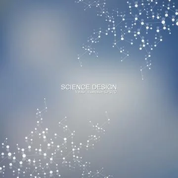 Structure molecule of DNA and neurons. Structural atom. Chemical compounds Stock Illustration