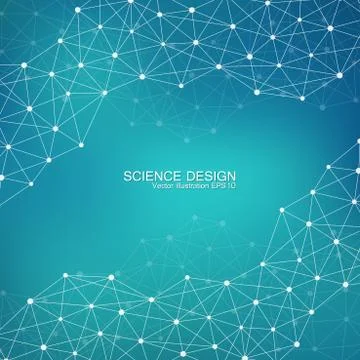 Structure molecule of DNA and neurons. Structural atom. Chemical compounds Stock Illustration