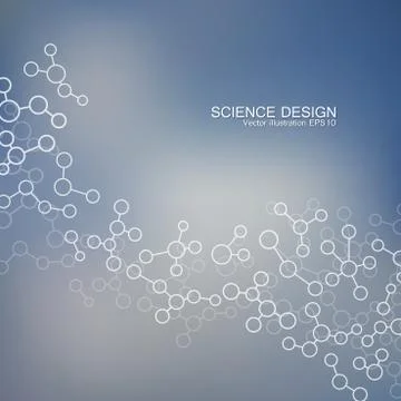 Structure molecule of DNA and neurons. Structural atom. Chemical compounds Stock Illustration