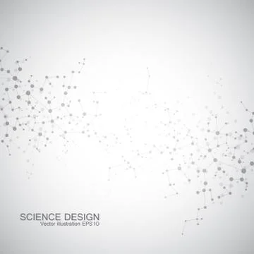 Structure molecule of DNA and neurons. Structural atom. Chemical compounds Stock Illustration