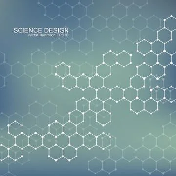 Structure molecule of DNA and neurons. Structural atom. Chemical compounds Stock Illustration