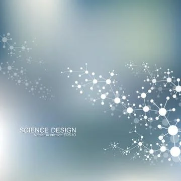 Structure molecule of DNA and neurons. Structural atom. Chemical compounds Stock Illustration