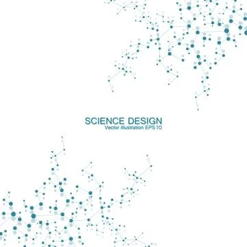 Structure molecule of DNA and neurons. Structural atom. Chemical compounds Stock Illustration