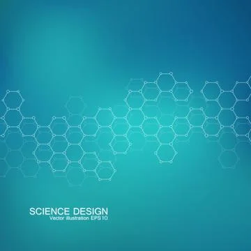 Structure molecule of DNA and neurons. Structural atom. Chemical compounds Stock Illustration
