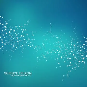 Structure molecule of DNA and neurons. Structural atom. Chemical compounds Stock Illustration