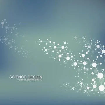 Structure molecule of DNA and neurons. Structural atom. Chemical compounds Stock Illustration