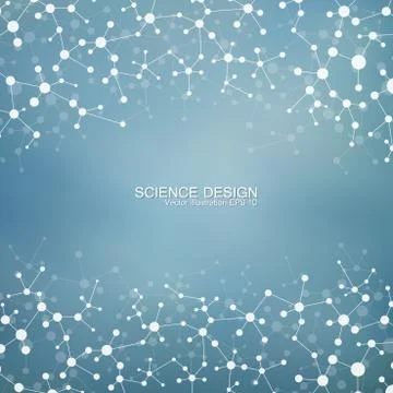 Structure molecule of DNA and neurons. Structural atom. Chemical compounds Stock Illustration