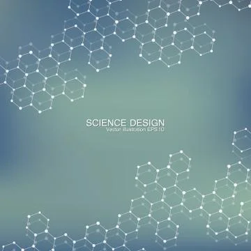 Structure molecule of DNA and neurons. Structural atom. Chemical compounds Stock Illustration