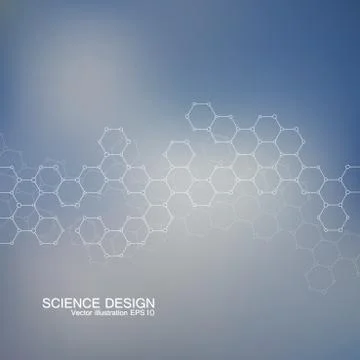 Structure molecule of DNA and neurons. Structural atom. Chemical compounds Stock Illustration