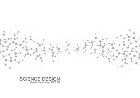 Structure molecule of DNA and neurons. Structural atom. Chemical compounds Stock Illustration