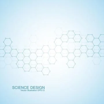Structure molecule of DNA and neurons. Structural atom. Chemical compounds Stock Illustration