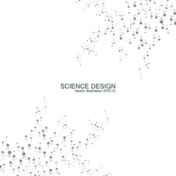 Structure molecule of DNA and neurons. Structural atom. Chemical compounds Stock Illustration