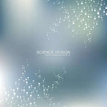 Structure molecule of DNA and neurons. Structural atom. Chemical compounds Stock Illustration