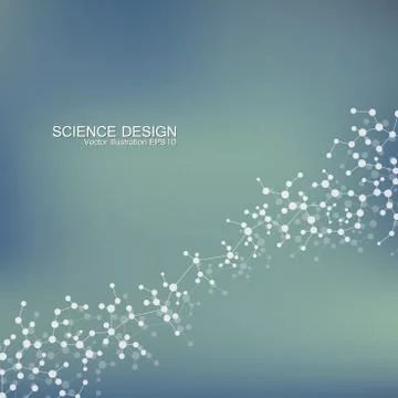 Structure molecule of DNA and neurons. Structural atom. Chemical compounds Stock Illustration