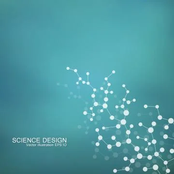 Structure molecule of DNA and neurons. Structural atom. Chemical compounds Stock Illustration