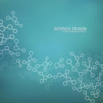 Structure molecule of DNA and neurons. Structural atom. Chemical compounds Stock Illustration