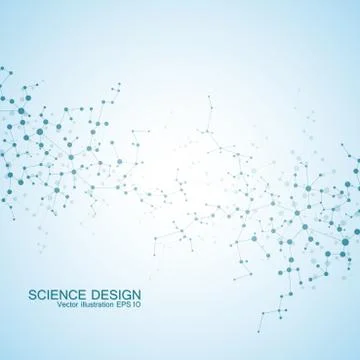 Structure molecule of DNA and neurons. Structural atom. Chemical compounds Stock Illustration