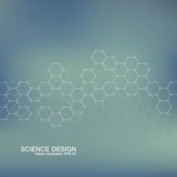 Structure molecule of DNA and neurons. Structural atom. Chemical compounds Stock Illustration