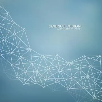 Structure molecule of DNA and neurons. Structural atom. Chemical compounds Stock Illustration