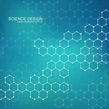 Structure molecule of DNA and neurons. Structural atom. Chemical compounds Stock Illustration