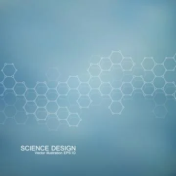 Structure molecule of DNA and neurons. Structural atom. Chemical compounds Stock Illustration