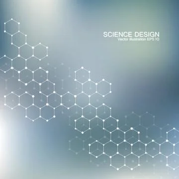 Structure molecule of DNA and neurons. Structural atom. Chemical compounds Stock Illustration