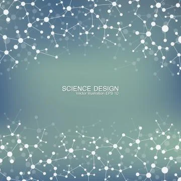 Structure molecule of DNA and neurons. Structural atom. Chemical compounds Illustrazione stock