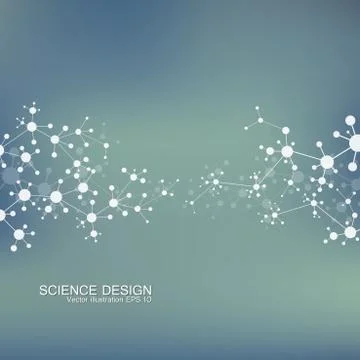 Structure molecule of DNA and neurons. Structural atom. Chemical compounds Stock Illustration