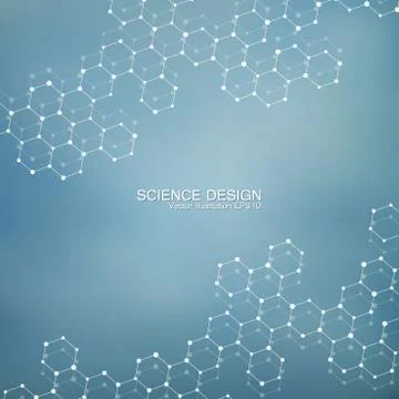 Structure molecule of DNA and neurons. Structural atom. Chemical compounds Stock Illustration