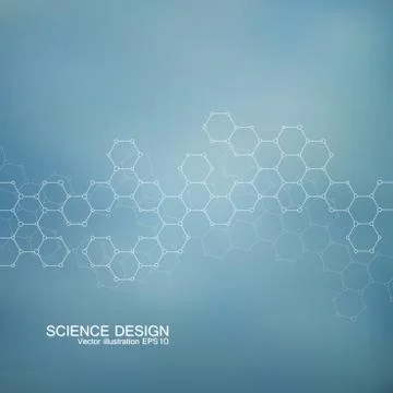 Structure molecule of DNA and neurons. Structural atom. Chemical compounds Illustrazione stock