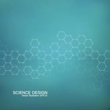 Structure molecule of DNA and neurons. Structural atom. Chemical compounds Illustrazione stock