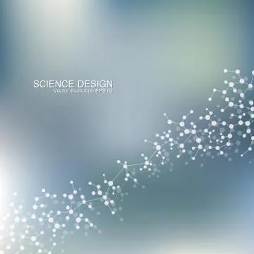 Structure molecule of DNA and neurons. Structural atom. Chemical compounds Stock Illustration