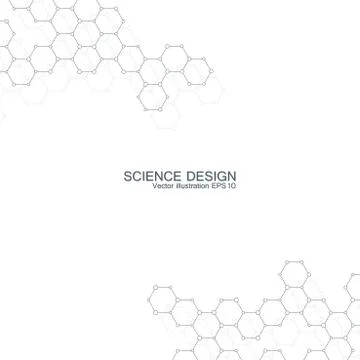 Structure molecule of DNA and neurons. Structural atom. Chemical compounds Stock Illustration