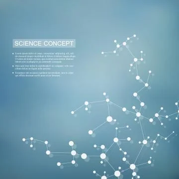 Structure molecule of DNA and neurons. Structural atom. Chemical compounds Stock Illustration