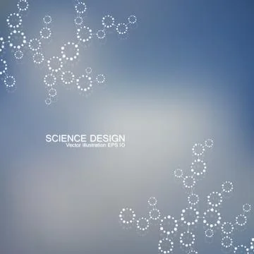 Structure molecule of DNA and neurons. Structural atom. Chemical compounds Stock Illustration