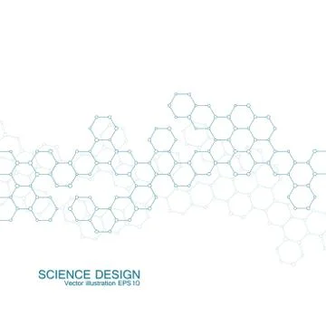 Structure molecule of DNA and neurons. Structural atom. Chemical compounds Stock Illustration