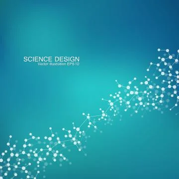 Structure molecule of DNA and neurons. Structural atom. Chemical compounds Stock Illustration