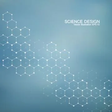 Structure molecule of DNA and neurons. Structural atom. Chemical compounds Stock Illustration