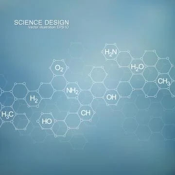 Structure molecule of DNA and neurons. Structural atom. Chemical compounds Stock Illustration