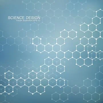 Structure molecule of DNA and neurons. Structural atom. Chemical compounds Stock Illustration