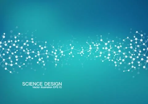 Structure molecule of DNA and neurons. Structural atom. Chemical compounds イラスト素材