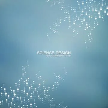 Structure molecule of DNA and neurons. Structural atom. Chemical compounds Stock Illustration