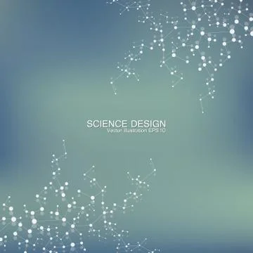 Structure molecule of DNA and neurons. Structural atom. Chemical compounds Stock Illustration